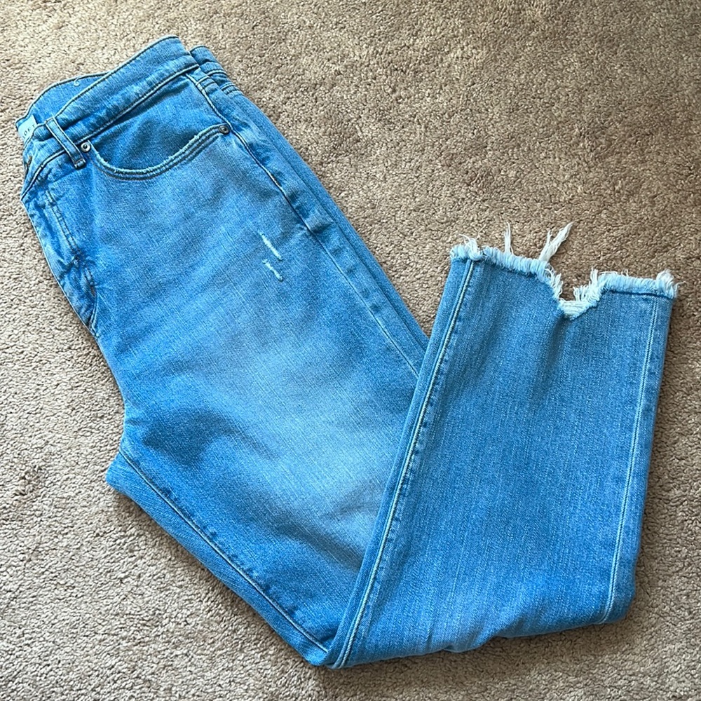 Loft distressed straight leg jeans